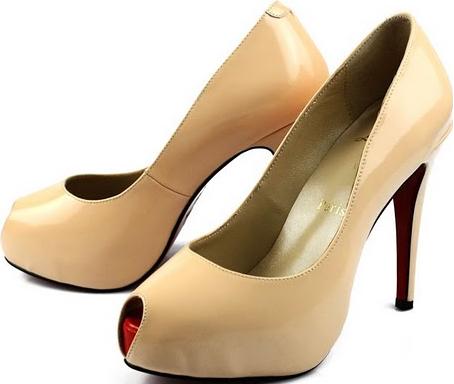 Christian Louboutin Patent Altadama Heels Apricot